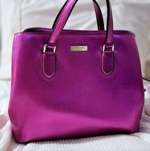 Kate Spade Metallic Leather Shoulder Bag in Baja Rose